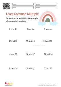 Least Common Multiple Worksheets - Kidpid