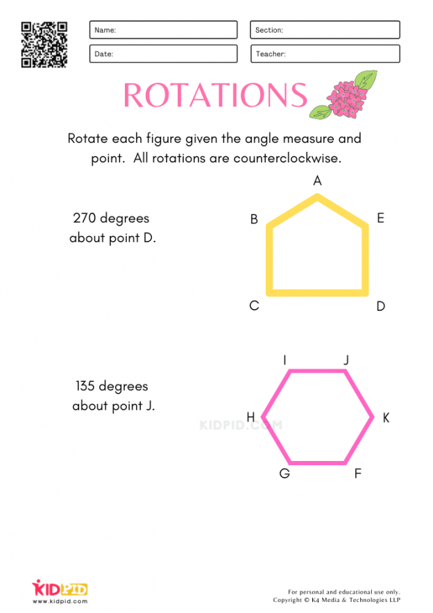 Rotations on Paper Math Worksheets - Kidpid