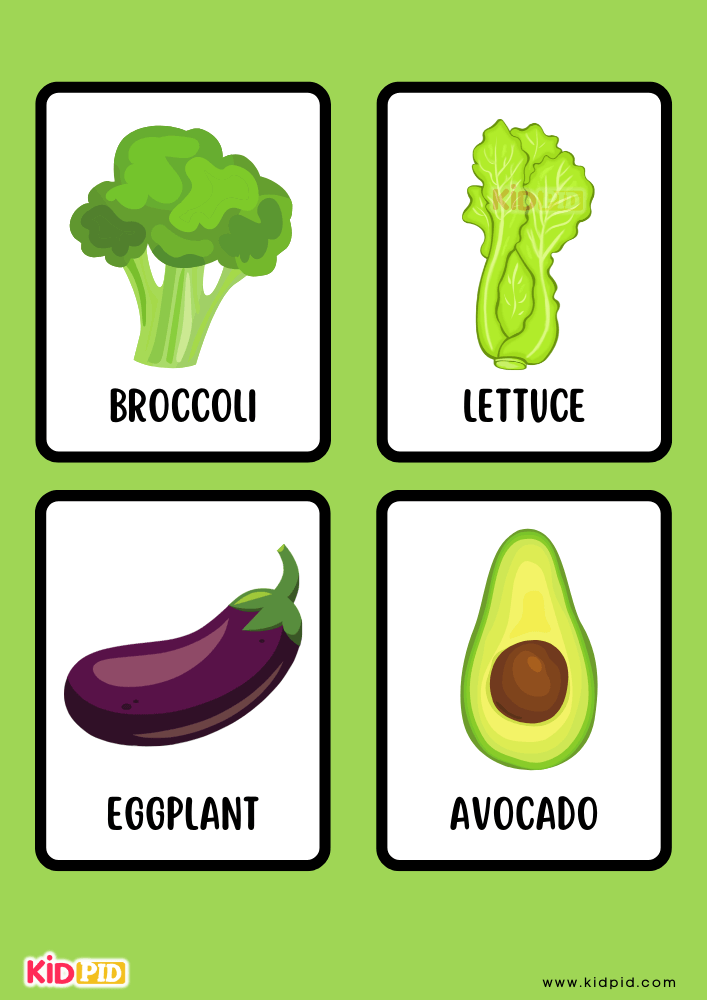 Vegetables Flashcards Kidpid
