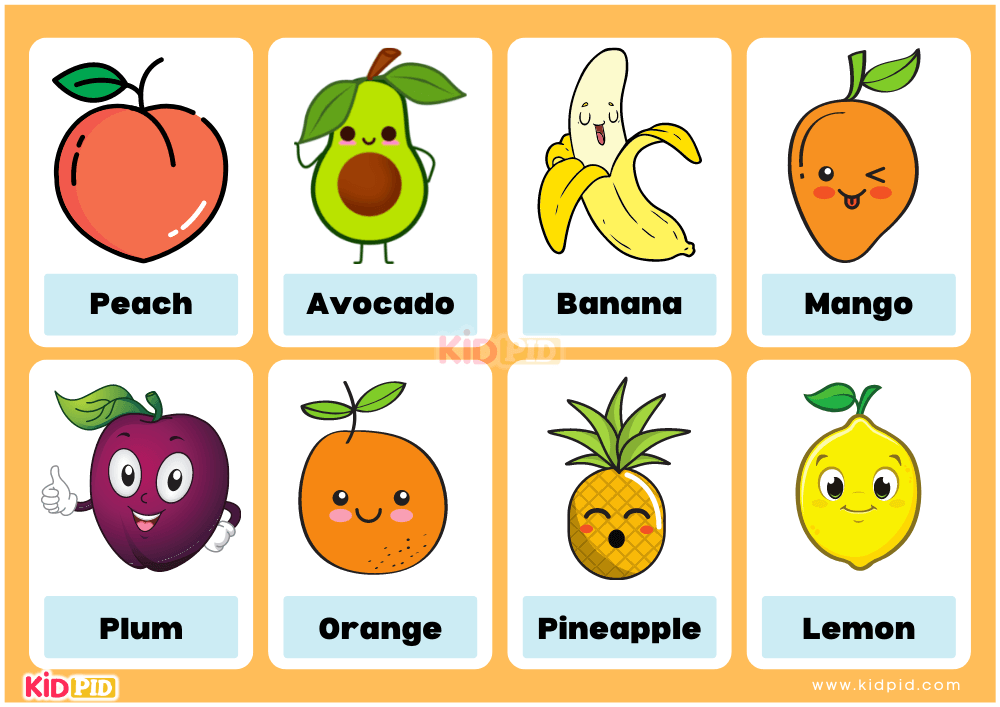 Watercolor Fruit Flashcards