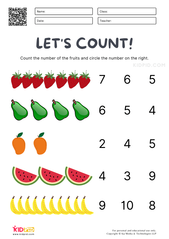 Kindergarten Counting Objects Worksheets 1 10 Printable Kindergarten Worksheets