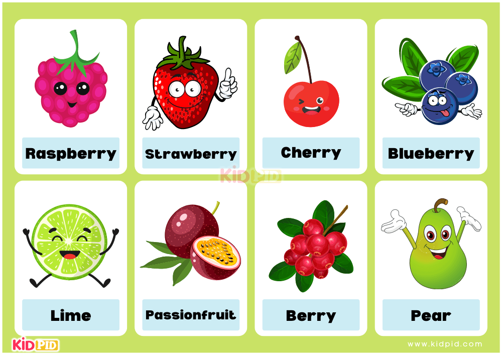 Watercolor Fruit Flashcards