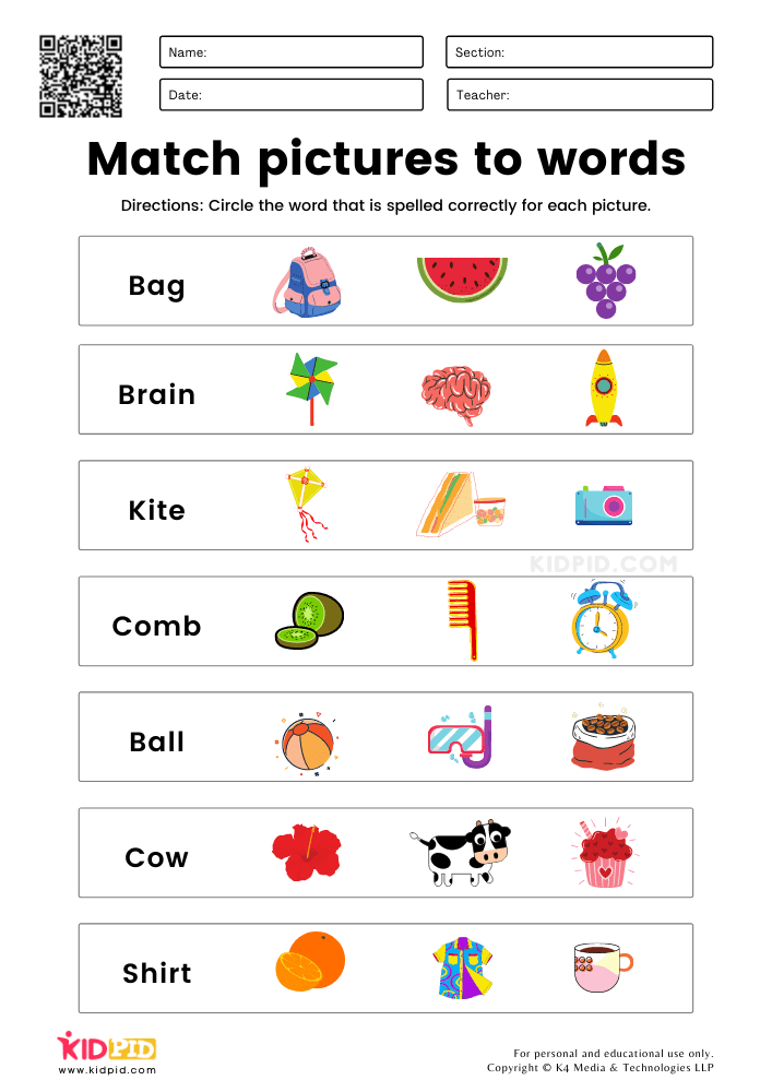 match-picture-to-word-worksheets-for-grade-1-kidpid