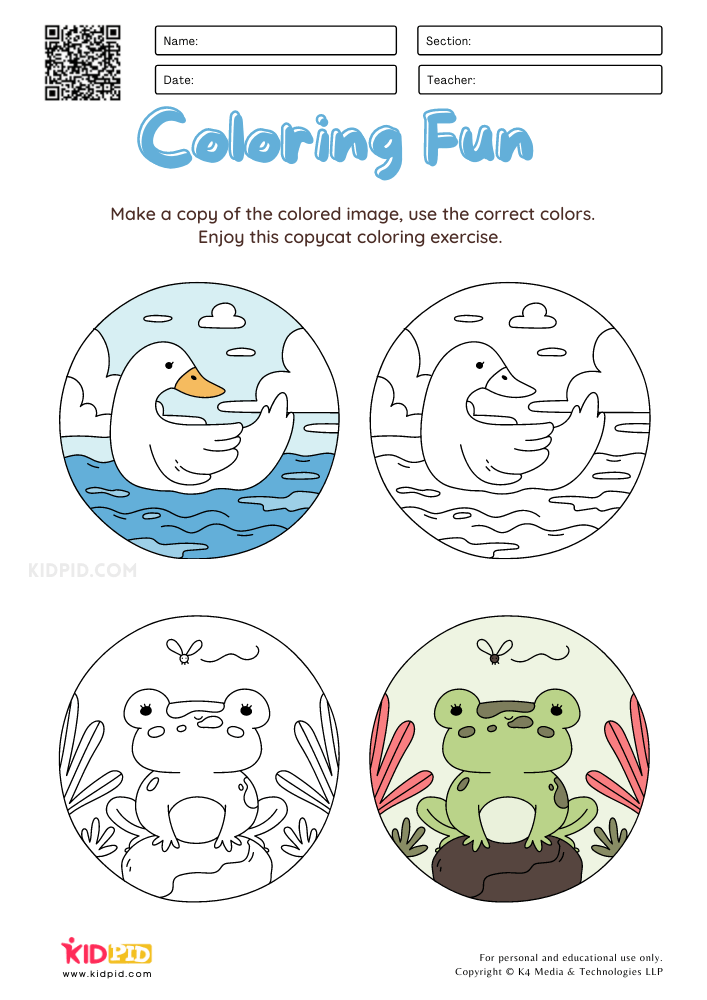 Animals Coloring Printable Worksheets for Kids