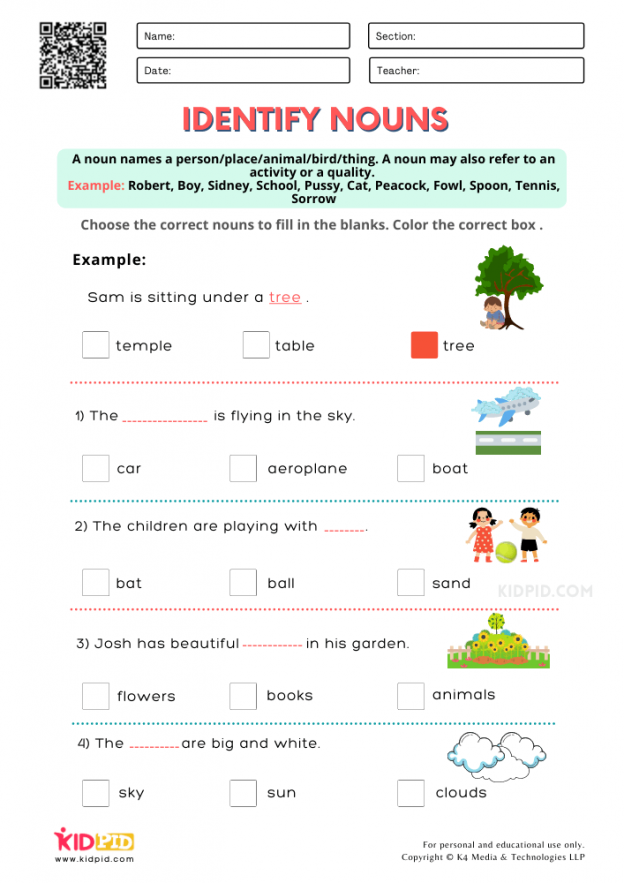 Identifying Nouns Worksheets For Grade 2 Kidpid