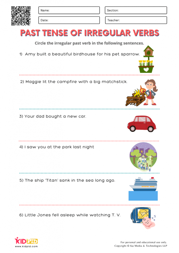 Past Tense Verbs Worksheets For Grade 2