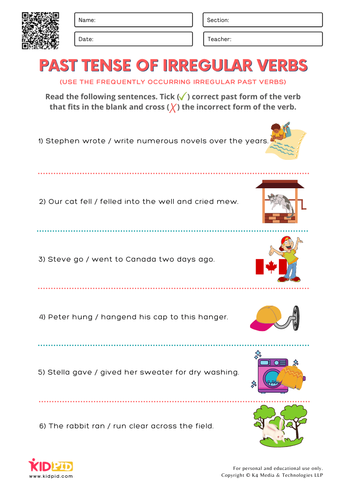 Irregular Past Tense Verb Worksheets Worksheets For Kindergarten