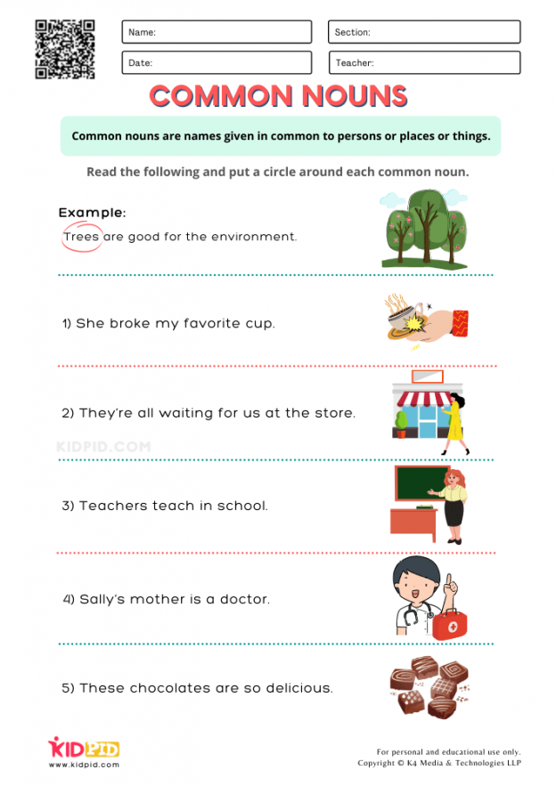 Proper And Common Nouns Worksheet For Class 3