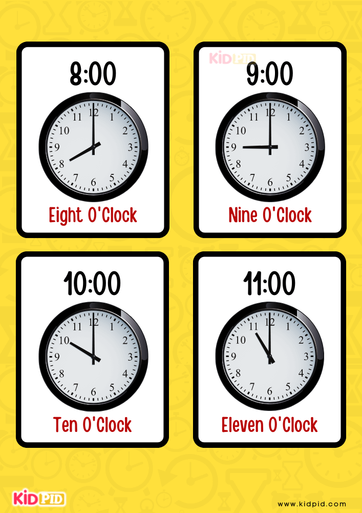  O'Clock Flashcards- 3