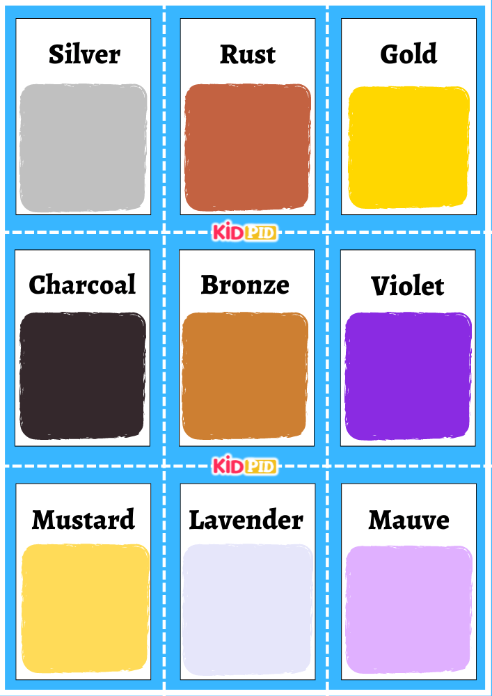  Color Names Simple Flashcard Sheets- 3