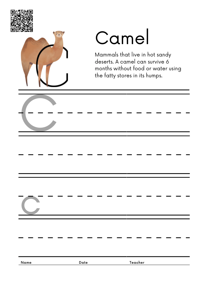 WORKSHEET 3 Animal Alphabet Letter Practice Free Printable Worksheets