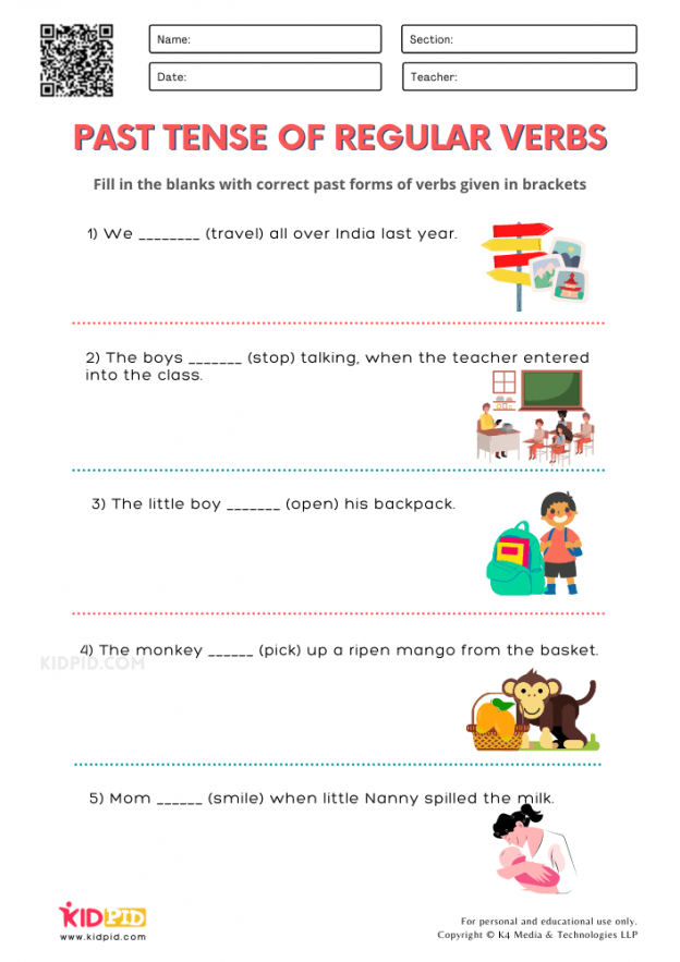 Simple Past Tense Verb Worksheet