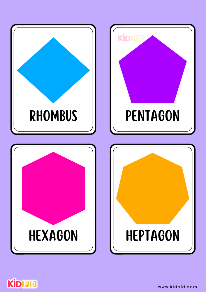  Learn the Shapes Colorful Flashcard Sheets- 4