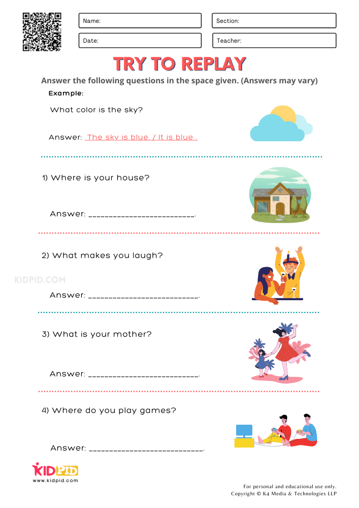 WORKSHEET 4 Language and Communications Free Printable Worksheets for Grade 2