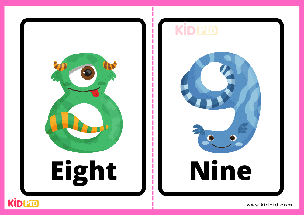 Colourful Number Flashcards- 5