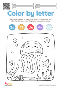 Color by Letter Free Printable Worksheets for Kids - Kidpid