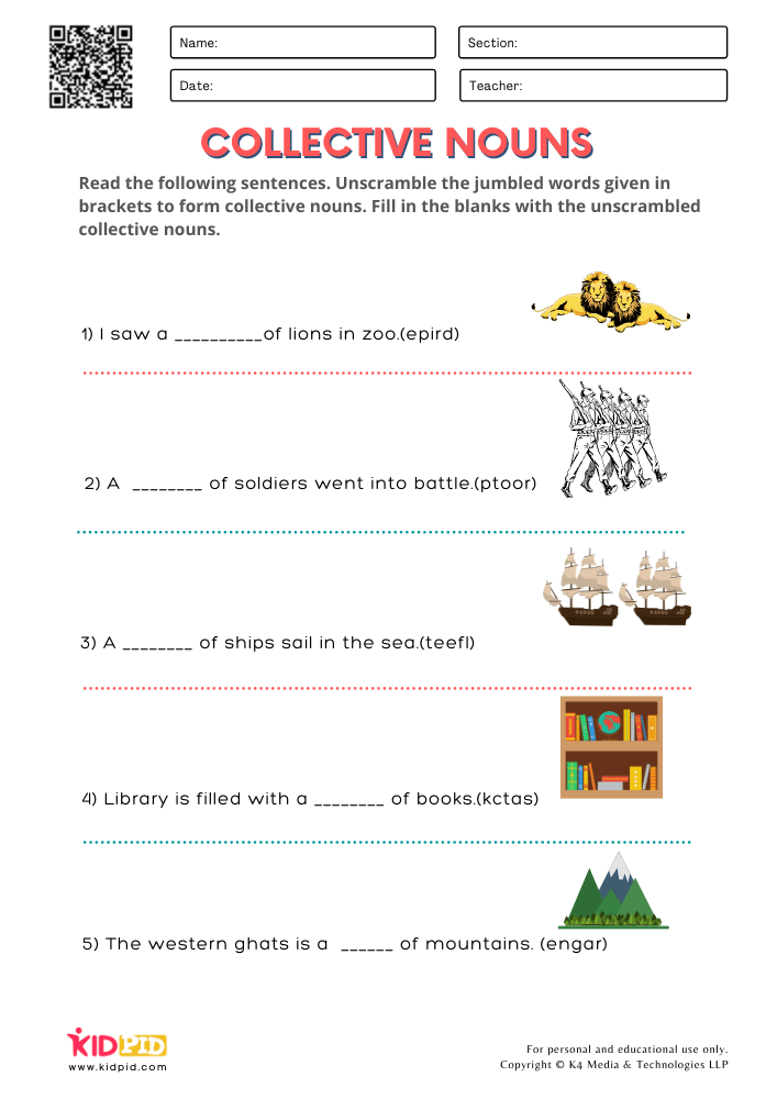 Collective Nouns Printable Worksheets For Grade 2 Kidpid