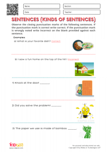 Kinds of Sentences Free Printable Worksheets for Grade 2 - Kidpid