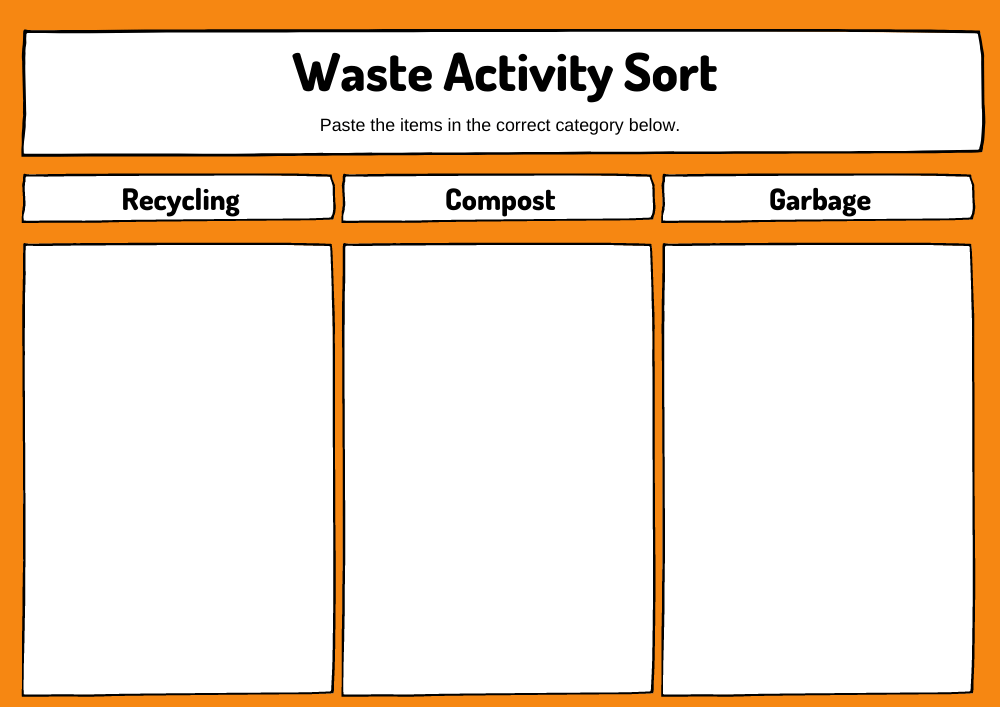 Recycling Sorting Activity Worksheets