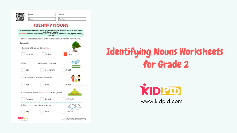 identifying nouns worksheets for grade 2 kidpid