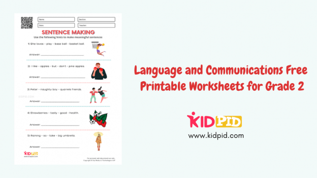 Language and Communications Free Printable Worksheets for Grade 2 - Kidpid