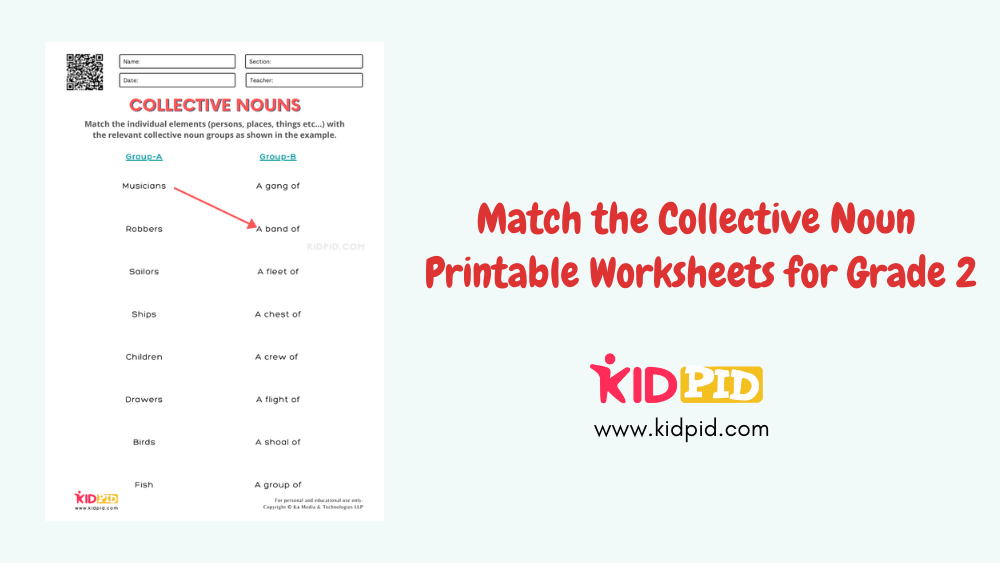 Match The Collective Noun Printable Worksheets For Grade 2 Kidpid