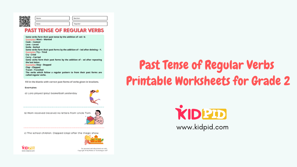 past tense of regular verbs printable worksheets for grade 2 kidpid