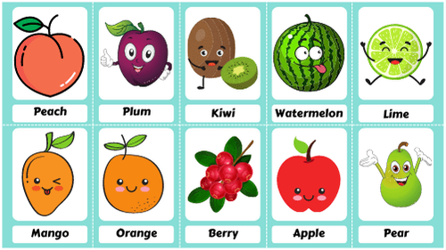 Watercolor Fruit Flashcards feature Image