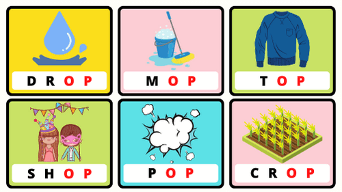 “op” Word Family Flashcards Feature Image