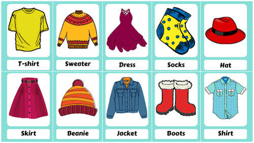 Clothes We Wear Flashcard Sheets Feature Image