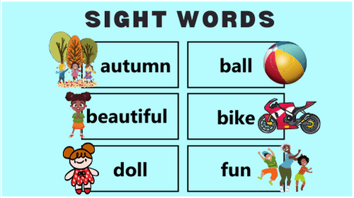 Sight Words Amber Flashcards Feature Image