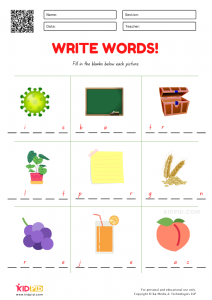 Write 5 Letter Words Worksheet for Grade 2 - Kidpid