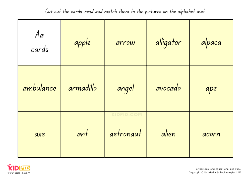 Alphabet Match Game for Kids