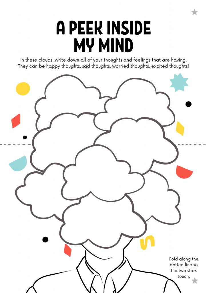 Foldable Thought Writing and Drawing Printable Worksheet