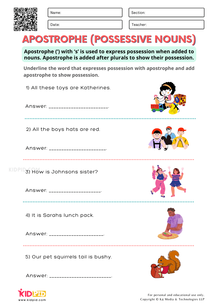 Apostrophes Printable Worksheets For Grade 2 Kidpid