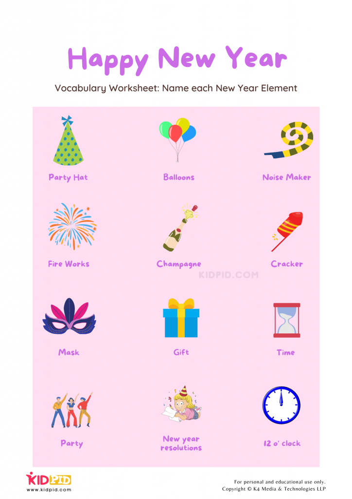 Festival Vocabulary Printable Worksheets for Kids