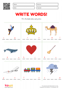 Write 5 Letter Words Worksheet for Grade 2 - Kidpid