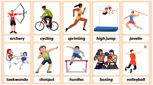Sports Vocabulary Free English Vocabulary Flashcards, Worksheets, Coloring  Pages, Games Picture Dictionary 