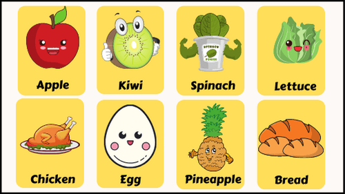 Food Groups Handdrawn Flashcard Sheets Feature Image