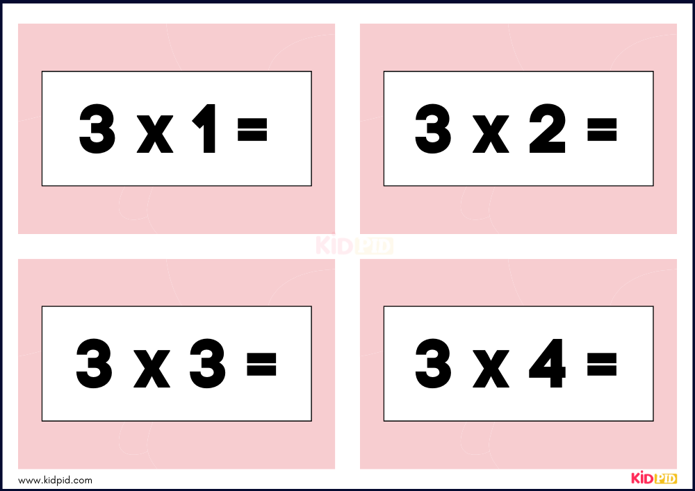 Times Tables Multiplication Matching Card Game Flashcards- 13