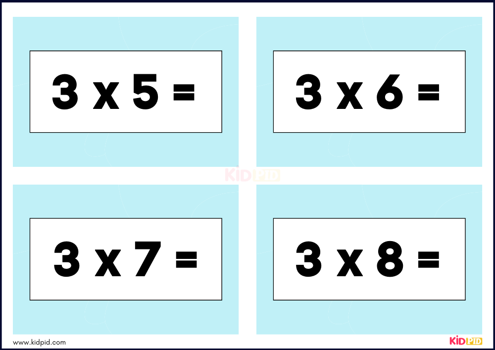 Times Tables Multiplication Matching Card Game Flashcards- 14