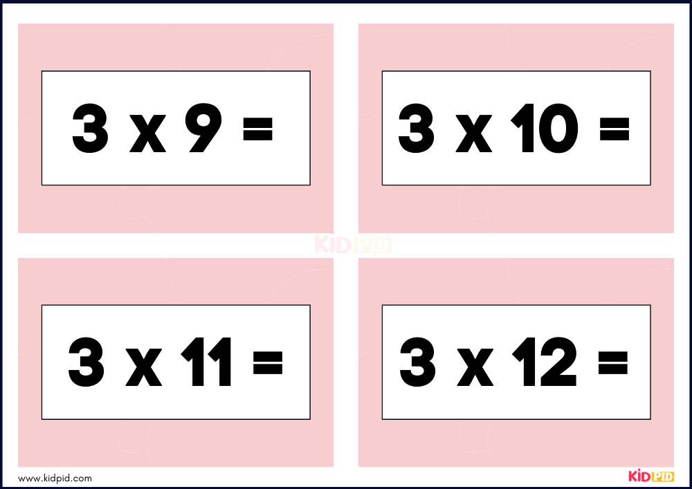 Times Tables Multiplication Matching Card Game Flashcards- 15