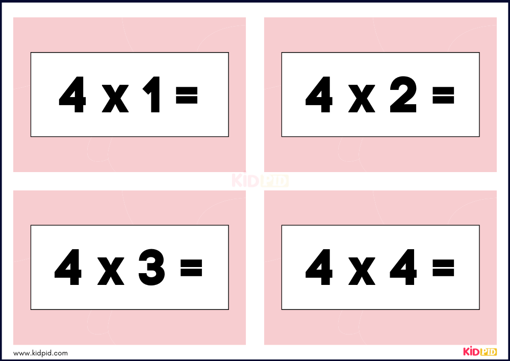 Times Tables Multiplication Matching Card Game Flashcards- 19
