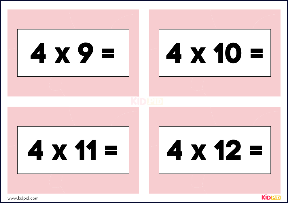 Times Tables Multiplication Matching Card Game Flashcards- 21