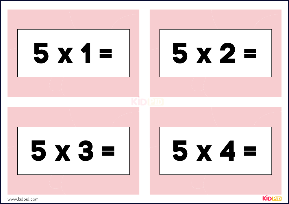 Times Tables Multiplication Matching Card Game Flashcards- 25