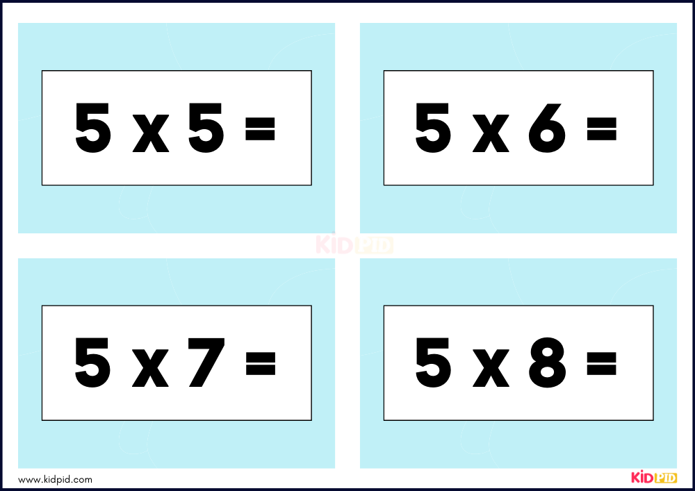 Times Tables Multiplication Matching Card Game Flashcards- 26