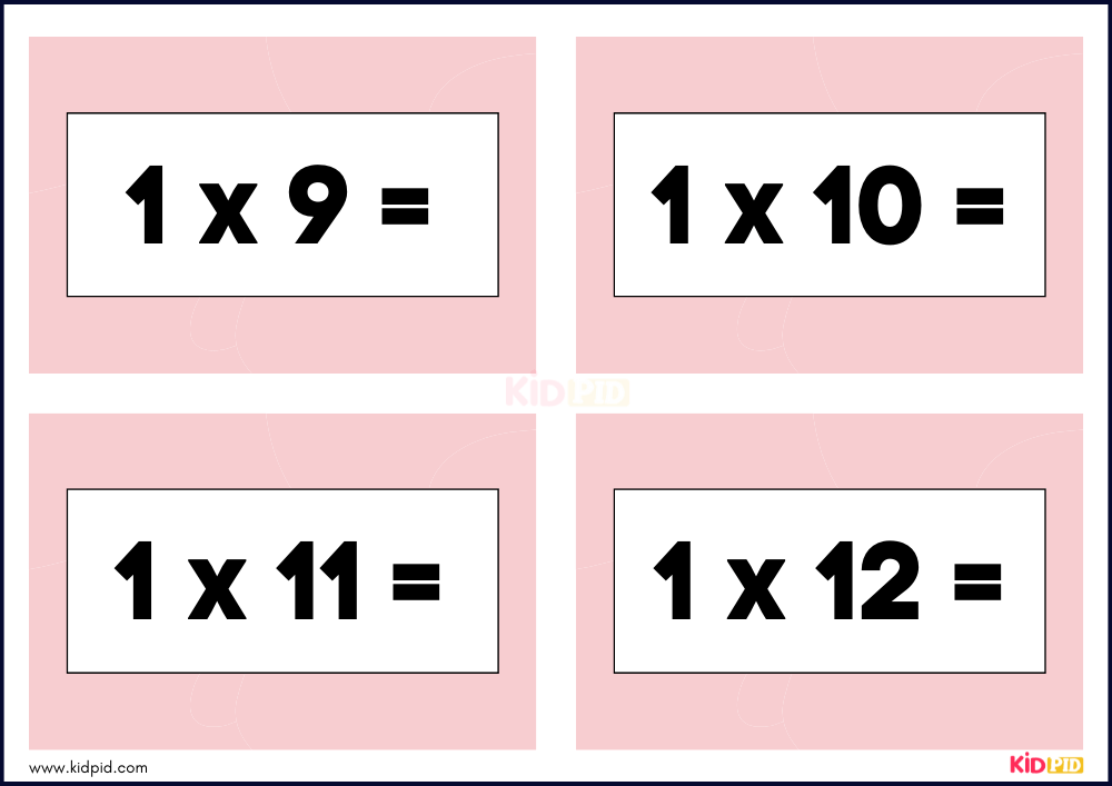 Times Tables Multiplication Matching Card Game Flashcards- 3