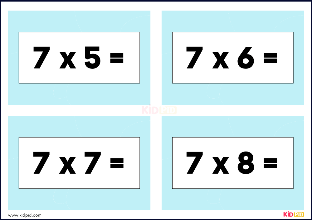 Times Tables Multiplication Matching Card Flashcards- 38