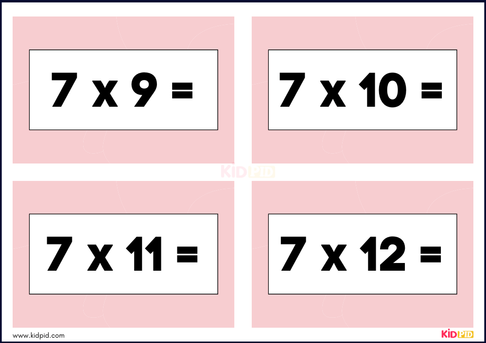 Times Tables Multiplication Matching Card Flashcards- 39