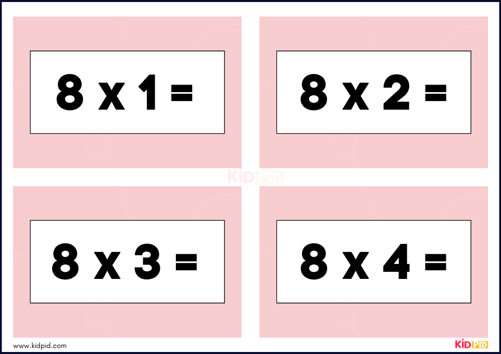 Times Tables Multiplication Matching Card Flashcards- 43